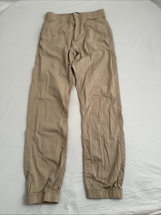 Zara Other - Zara tan lightweight poplin zip and snap jogger pants